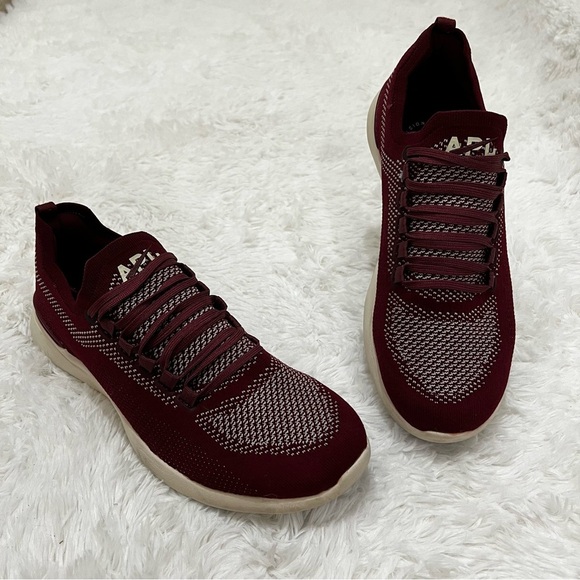 APL Athletic Propulsion Labs Women 10 Men 8.5 Burgundy Techloom Breeze Run Shoes - Picture 5 of 12